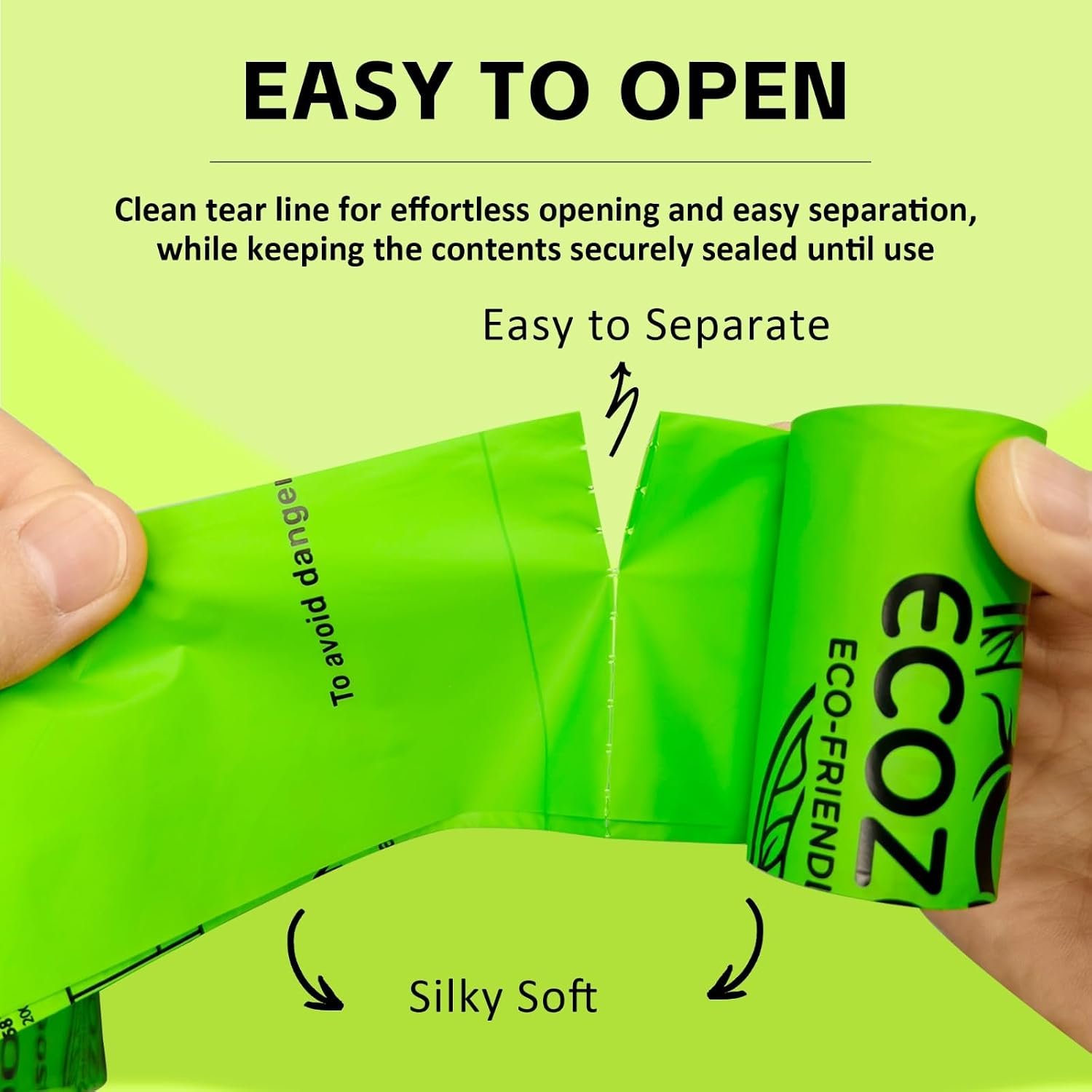 Easy to open: clean tear line separates each bag while keeping the roll sealed