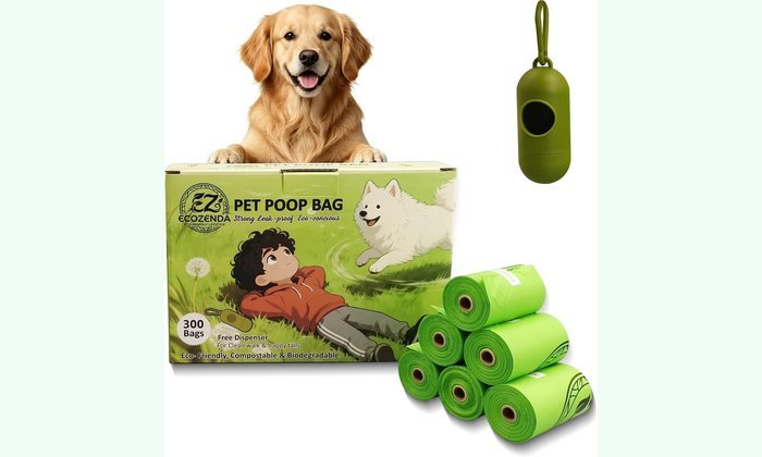 Ecozenda 300-bag pack with dispenser and rolls